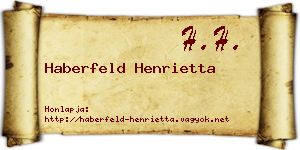 Haberfeld Henrietta névjegykártya